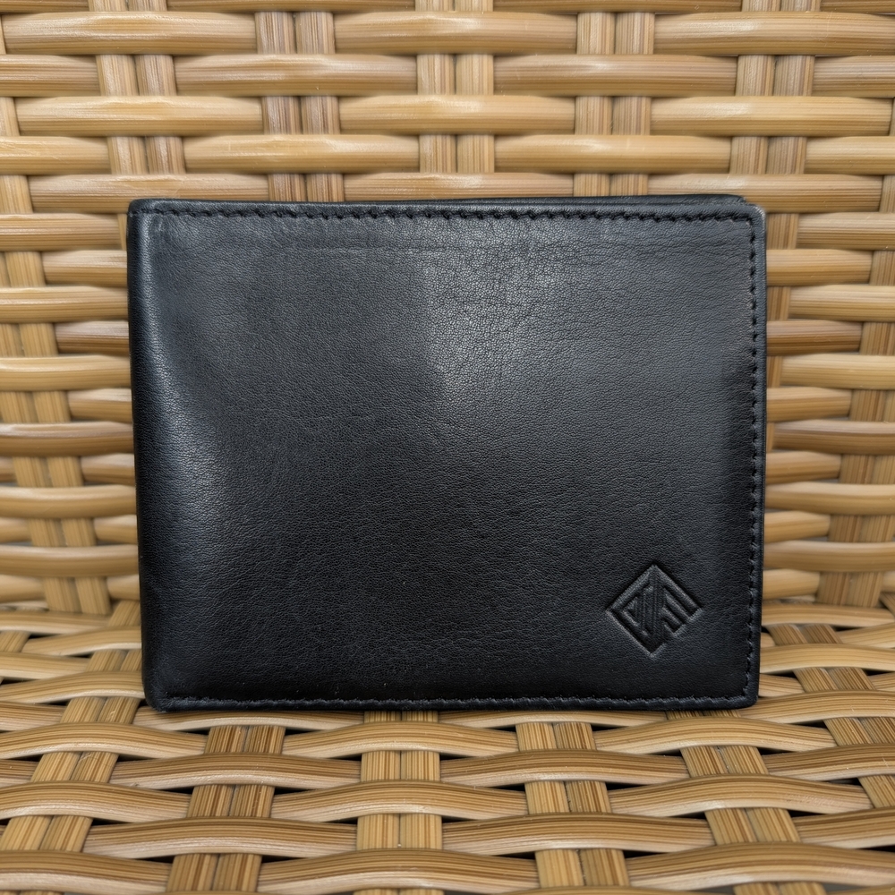 Andrew Fezza Black Soft Leather Bifold Wallet Cards Cash